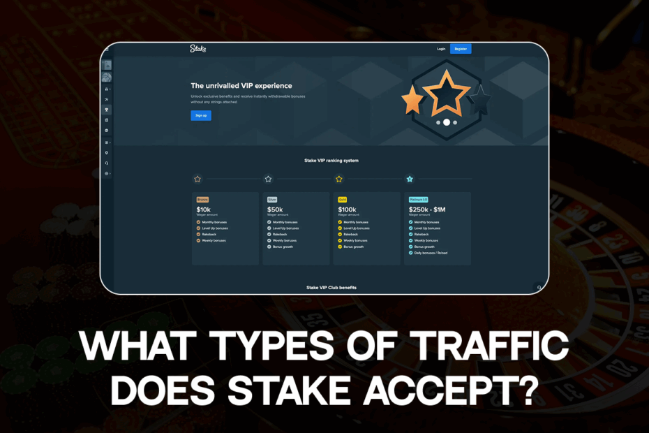 What types of traffic does Stake accept?
